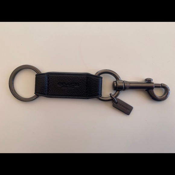 NWT Coach Trigger Snap Key Ring F22878 Black - Picture 1 of 8